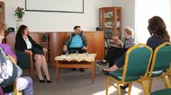 Stretnutie s členom Spolku slovenských spisovateľov G. SÁDECKÝM, pri príležitosti životného jubilea