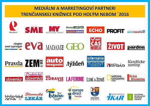 Letná čitáreň v Trenčíne - mediálni a marketingoví partneri ´2016