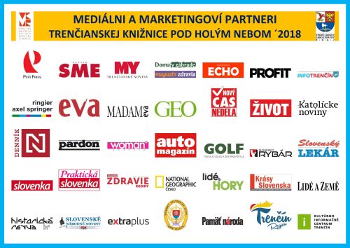 Letná  čitáreň v Trenčíne - Mediálni a marketingoví partneri, 2018