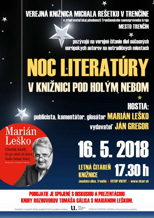 Noc literatúry v trenčianskej knižnici, 2018