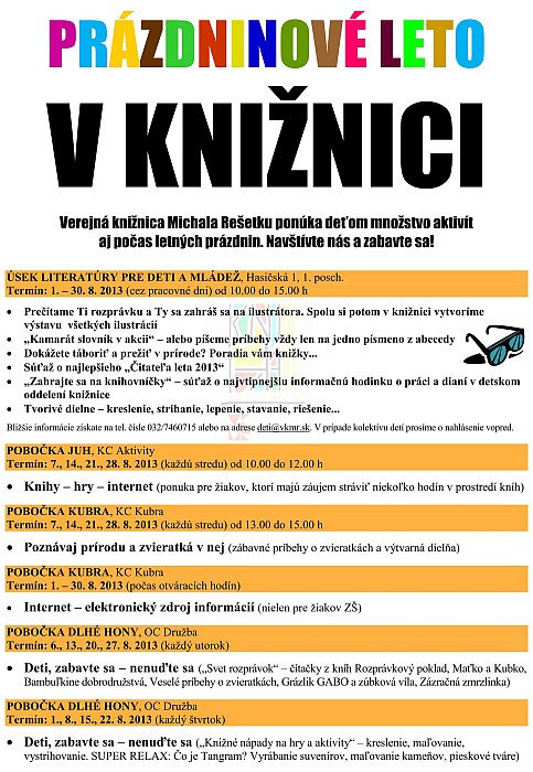 Prázdninové leto 2013 v knižnici