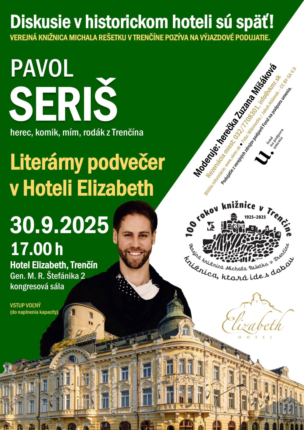 Literárny podvečer v Hoteli Elizabeth: PAVOL SERIŠ