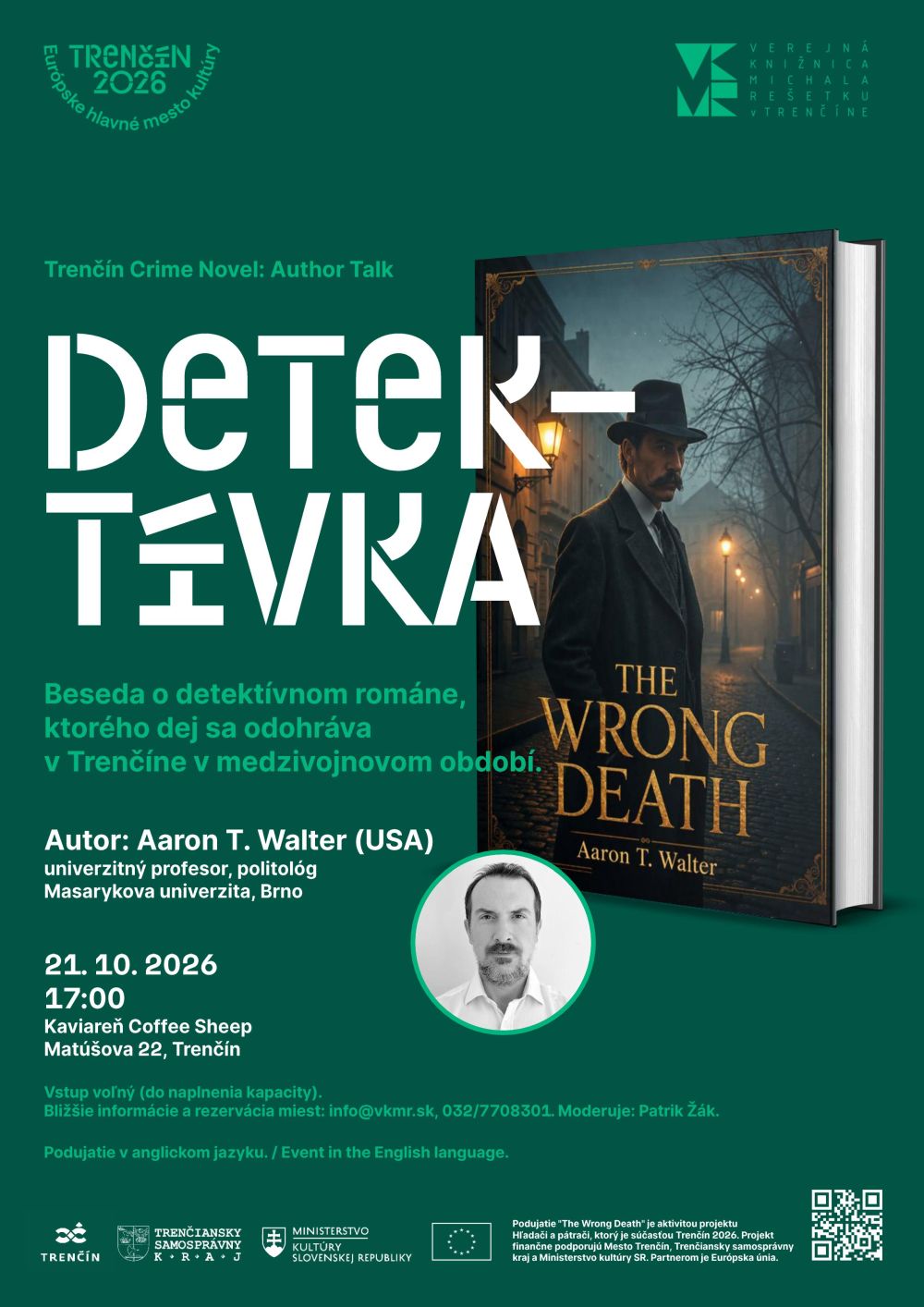 Pozvánka na podujatie - Aaron T. Walter: The Wrong Death (Hľadači a pátrači)