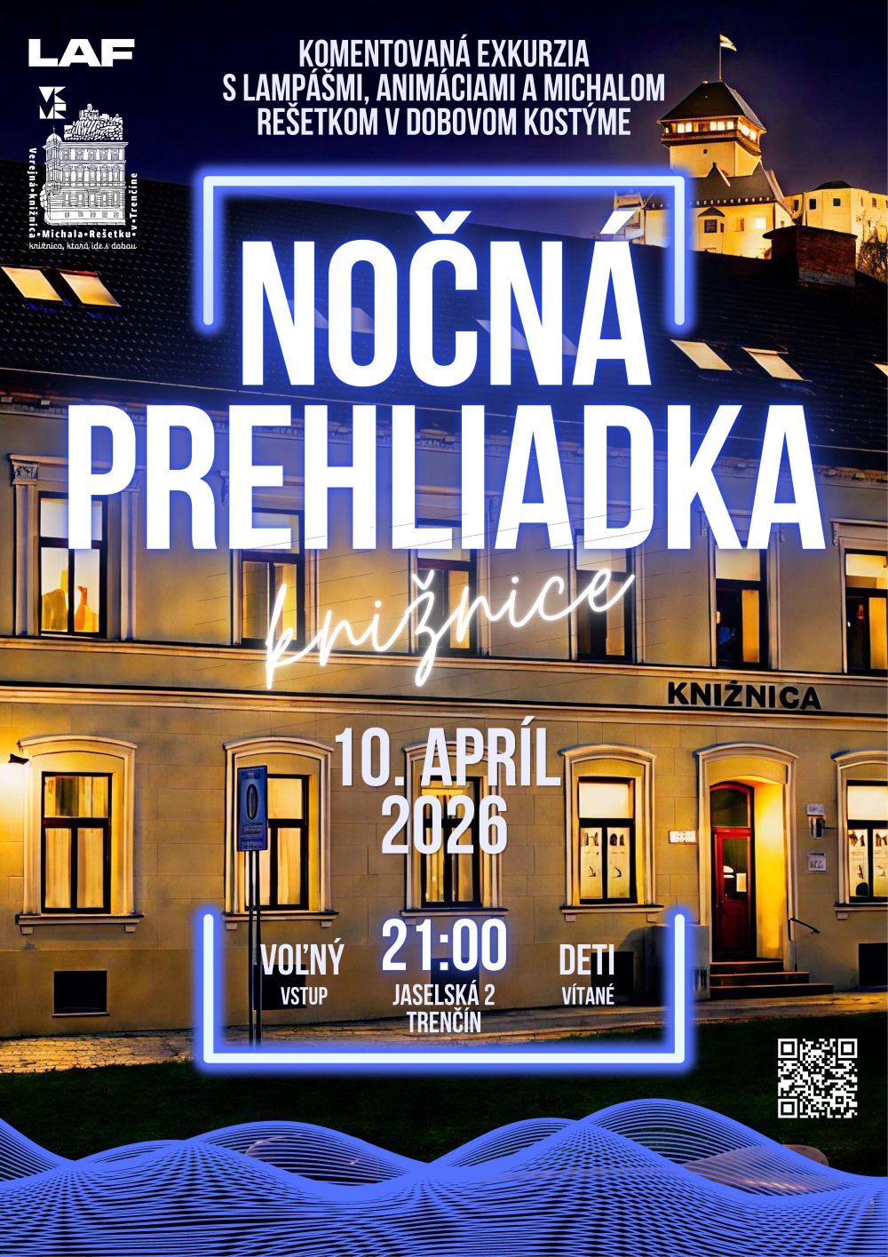 Pozvánka na podujatie - Nočná prehliadka knižnice (LAF 2026)