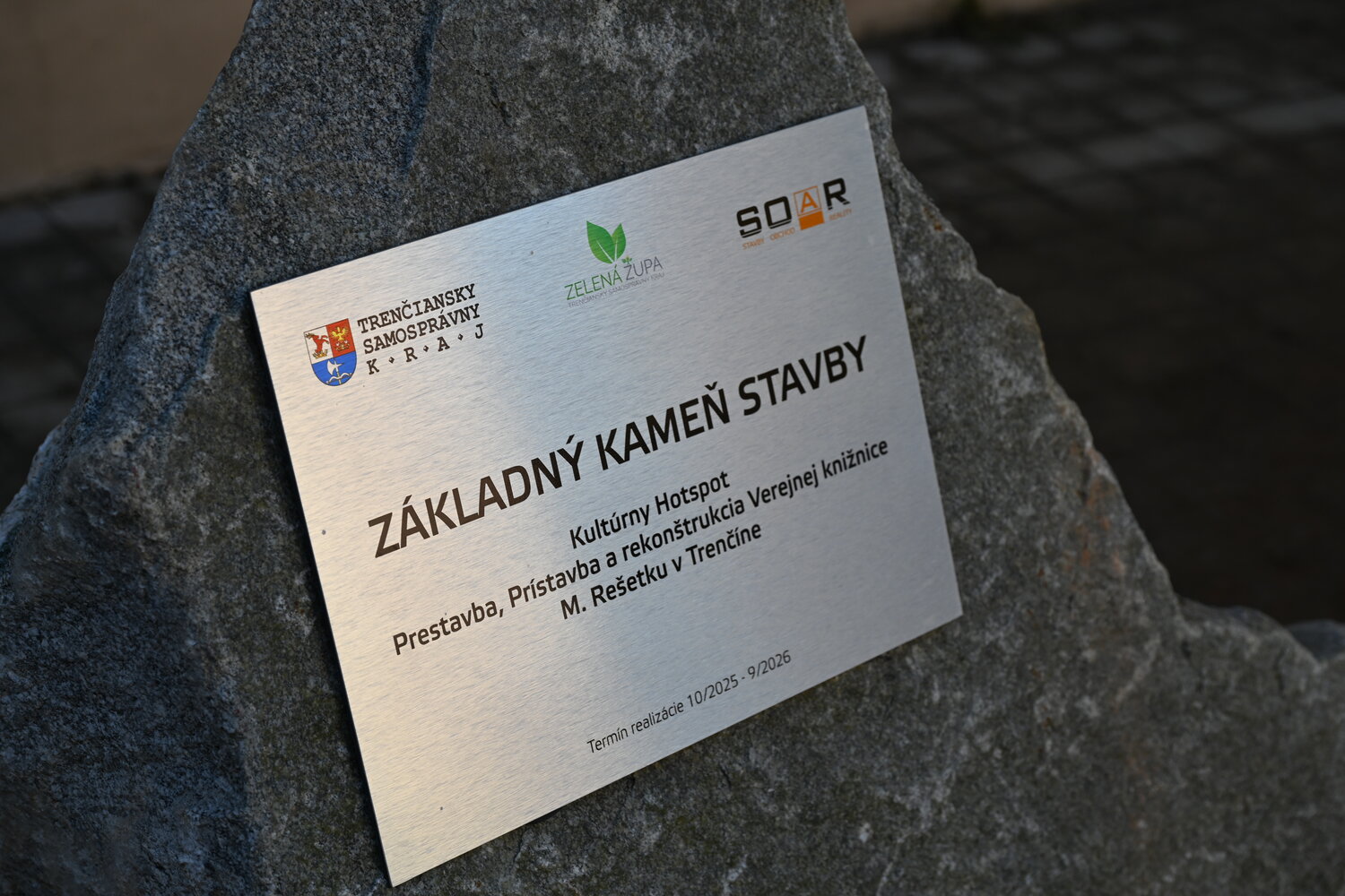 Poklepanie základného kameňa stavby - komplexná rekonštrukcia VKMR