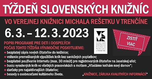 Týždeň slovenských knižníc vo VKMR 2023