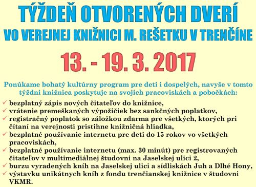 Týždeň otvorených dverí vo VKMR 2017