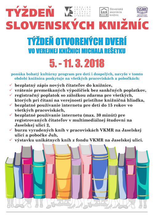 Týždeň slovenských knižníc 2018 - akcie vo VKMR