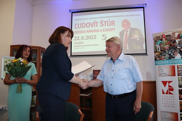 Beseda s jubilantom J. REZNÍKOM (80) spojená s prezentáciou knihy o Ľ. Štúrovi