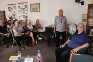 Prezentácia knihy "Môj otec bol ľavičiar, no ja som dopadol dobre" za účasti autora E. KONECNIKA a jeho bratranca, vydavateľa knihy J. KONEČNÉHO.