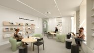 Čitáreň s hudobnými fondami bude variabilná so spoločenskou miestnosťou. Zdroj: Patyzone design.