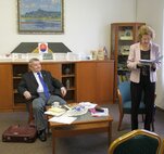 Prednáška spisovateľa J. Rezníka o živote a diele prvého predsedu SNR J. M. Hurbana