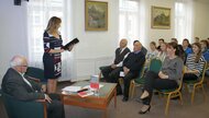 Beseda s prozaikom A. Balážom o románe, v ktorom si za hlavnú postavu zvolil Štefana Krčméryho