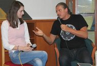 Beseda so spisovateľom, spevákom B. Jobusom o jeho literárnej tvorbe